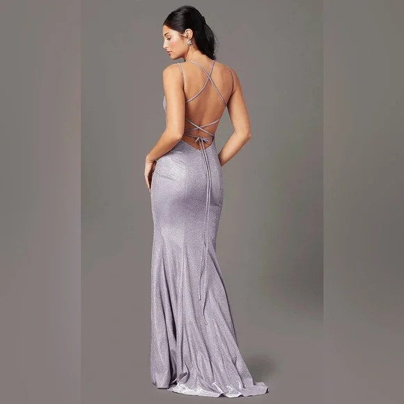 🐘Long Glitter Knit V-Neck Dress